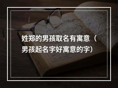 姓郑的男孩取名有寓意（男孩起名字好寓意的字）