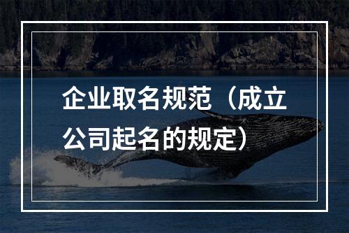 企业取名规范（成立公司起名的规定）