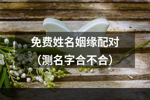 免费姓名姻缘配对（测名字合不合）