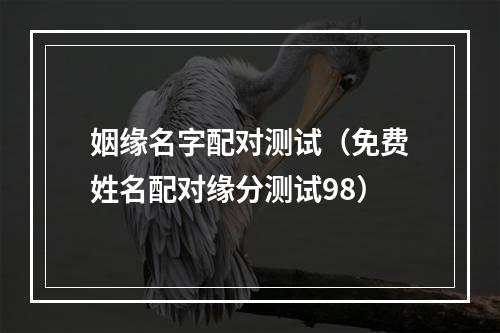 姻缘名字配对测试（免费姓名配对缘分测试98）