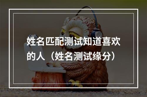 姓名匹配测试知道喜欢的人（姓名测试缘分）