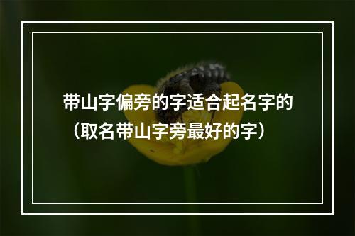 带山字偏旁的字适合起名字的（取名带山字旁最好的字）