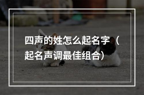 四声的姓怎么起名字（起名声调最佳组合）