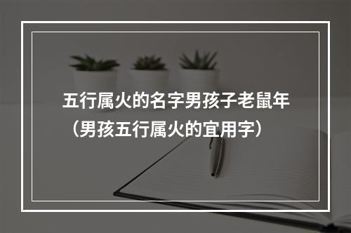 五行属火的名字男孩子老鼠年（男孩五行属火的宜用字）