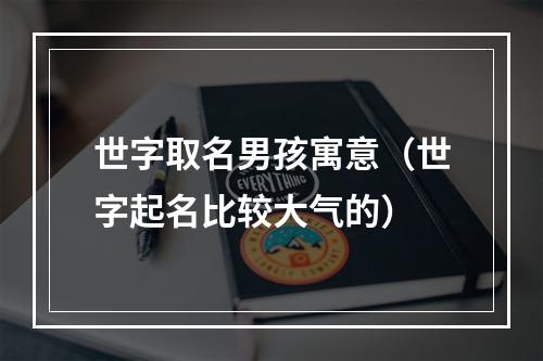 世字取名男孩寓意（世字起名比较大气的）