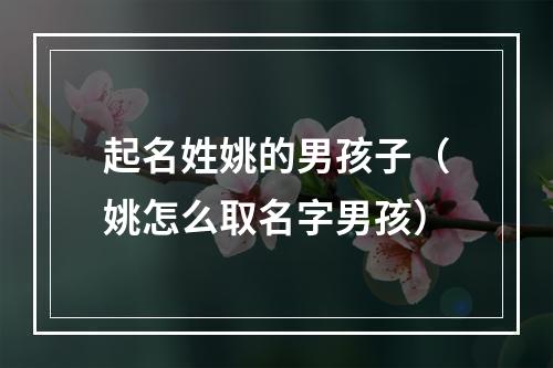 起名姓姚的男孩子（姚怎么取名字男孩）