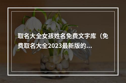 取名大全女孩姓名免费文字库（免费取名大全2023最新版的）