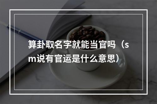 算卦取名字就能当官吗（sm说有官运是什么意思）