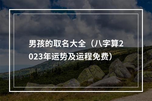 男孩的取名大全（八字算2023年运势及运程免费）