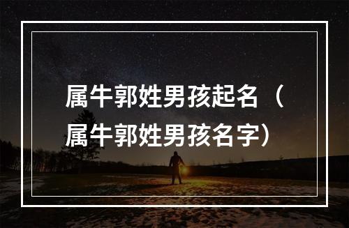 属牛郭姓男孩起名（属牛郭姓男孩名字）