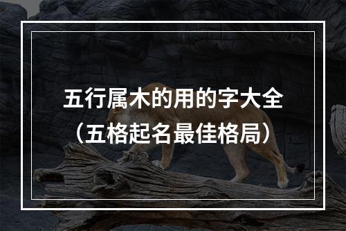 五行属木的用的字大全（五格起名最佳格局）