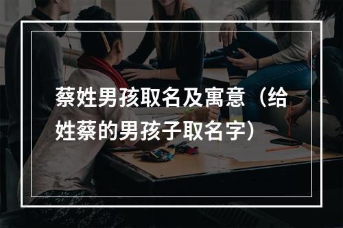 蔡姓男孩取名及寓意（给姓蔡的男孩子取名字）