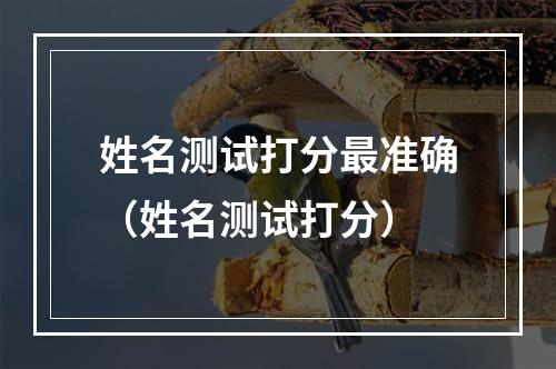 姓名测试打分最准确（姓名测试打分）