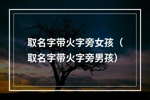 取名字带火字旁女孩（取名字带火字旁男孩）