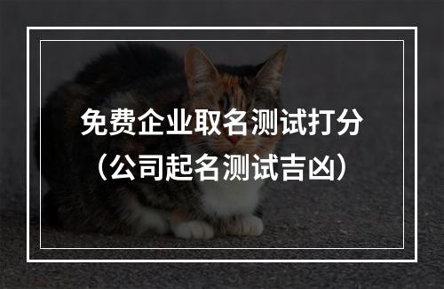 免费企业取名测试打分（公司起名测试吉凶）