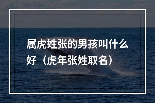 属虎姓张的男孩叫什么好（虎年张姓取名）