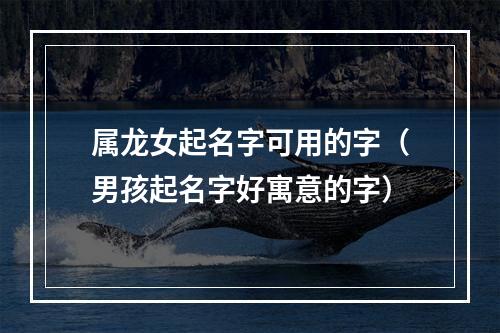 属龙女起名字可用的字（男孩起名字好寓意的字）