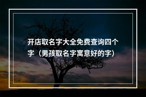 开店取名字大全免费查询四个字（男孩取名字寓意好的字）