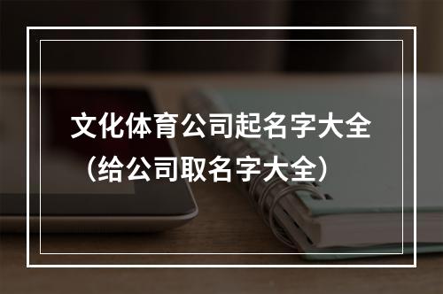 文化体育公司起名字大全（给公司取名字大全）