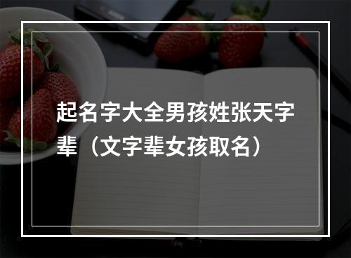 起名字大全男孩姓张天字辈（文字辈女孩取名）