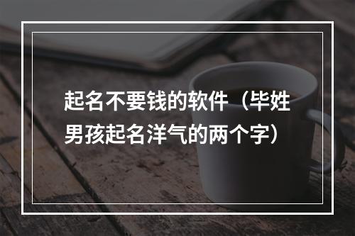起名不要钱的软件（毕姓男孩起名洋气的两个字）