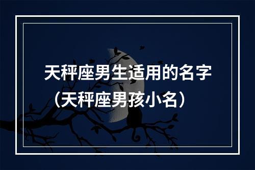天秤座男生适用的名字（天秤座男孩小名）