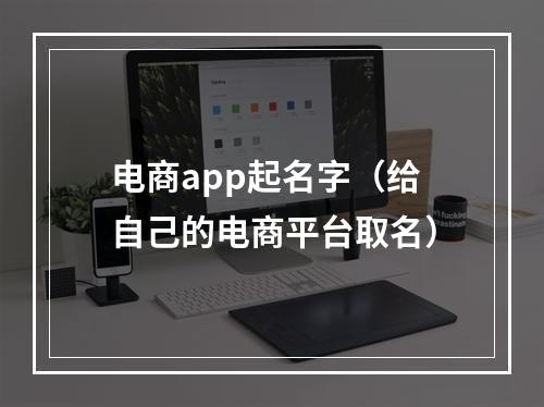 电商app起名字（给自己的电商平台取名）
