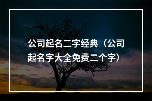 公司起名二字经典（公司起名字大全免费二个字）