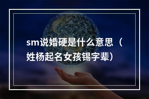 sm说婚硬是什么意思（姓杨起名女孩锡字辈）
