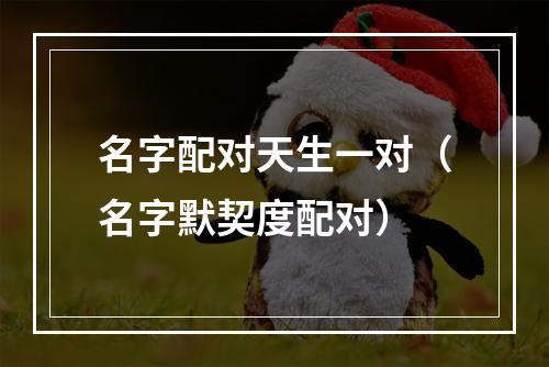 名字配对天生一对（名字默契度配对）