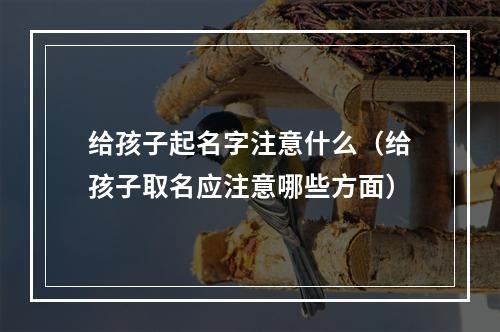 给孩子起名字注意什么（给孩子取名应注意哪些方面）