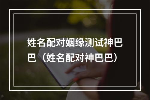 姓名配对姻缘测试神巴巴（姓名配对神巴巴）