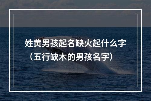 姓黄男孩起名缺火起什么字（五行缺木的男孩名字）