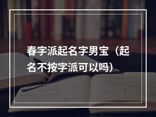 春字派起名字男宝（起名不按字派可以吗）