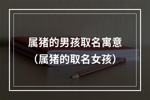 属猪的男孩取名寓意（属猪的取名女孩）
