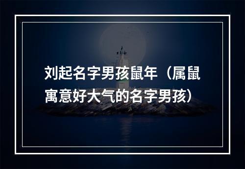 刘起名字男孩鼠年（属鼠寓意好大气的名字男孩）