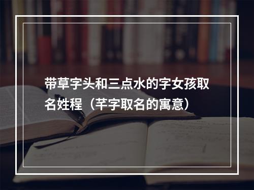 带草字头和三点水的字女孩取名姓程（芊字取名的寓意）