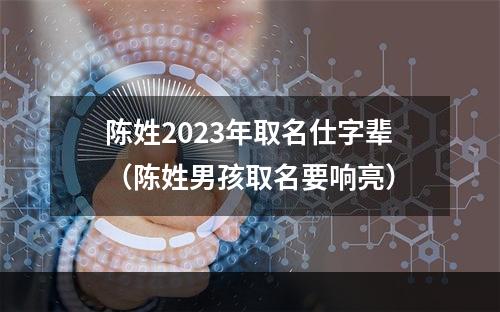 陈姓2023年取名仕字辈（陈姓男孩取名要响亮）