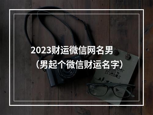 2023财运微信网名男（男起个微信财运名字）