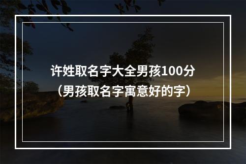 许姓取名字大全男孩100分（男孩取名字寓意好的字）
