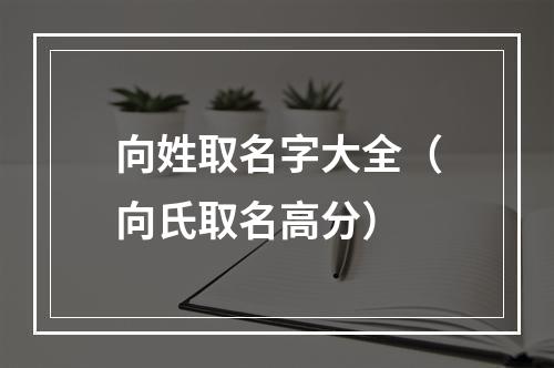 向姓取名字大全（向氏取名高分）