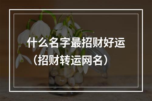 什么名字最招财好运（招财转运网名）