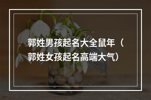 郭姓男孩起名大全鼠年（郭姓女孩起名高端大气）