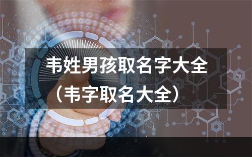 韦姓男孩取名字大全（韦字取名大全）