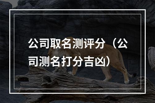 公司取名测评分（公司测名打分吉凶）
