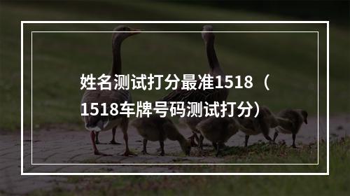 姓名测试打分最准1518（1518车牌号码测试打分）