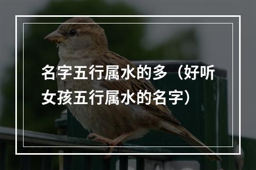 名字五行属水的多（好听女孩五行属水的名字）