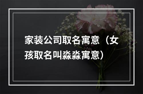 家装公司取名寓意（女孩取名叫淼淼寓意）