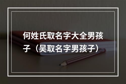 何姓氏取名字大全男孩子（吴取名字男孩子）