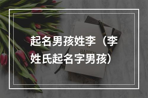 起名男孩姓李（李姓氏起名字男孩）